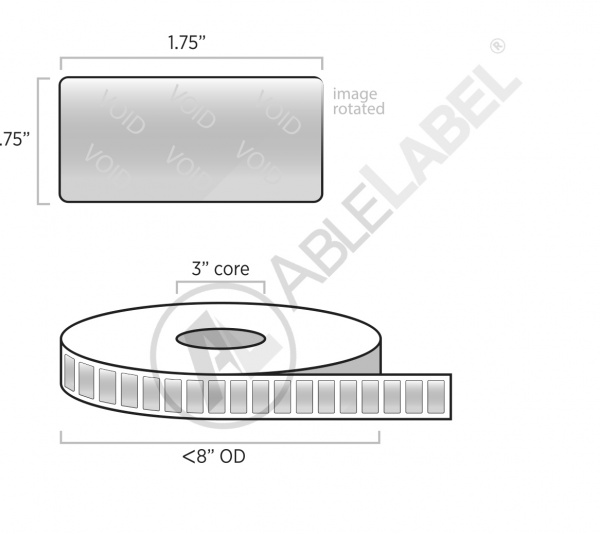 Tamper Proof | Blank Void Labels | Able Label | 1.75" x 0.75" Thermal ...