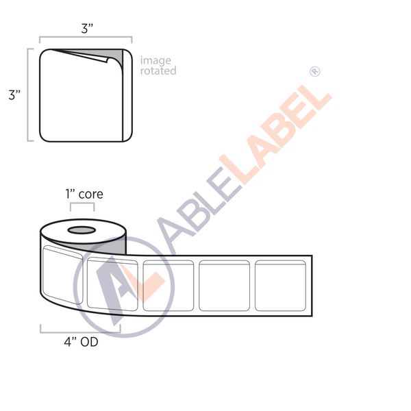 Piggyback Paper Labels Direct Thermal Able Label 3" x 3" Direct Thermal White Piggyback
