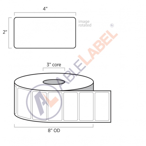 Removable Adhesive Paper Labels Direct Thermal Able Label 4" x 2