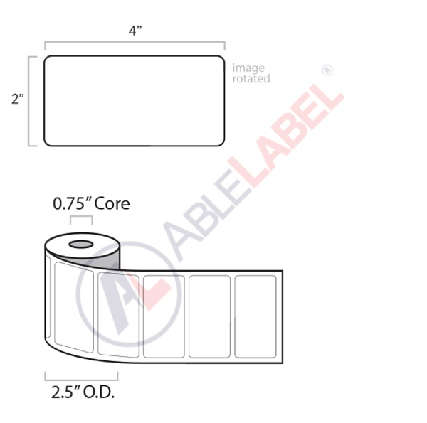 Mobile Printer Paper Labels Able Label 4" x 2" Direct Thermal White