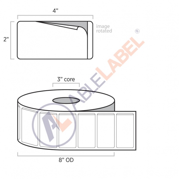 Piggyback Paper Labels Direct Thermal Able Label 4" x 2" Direct