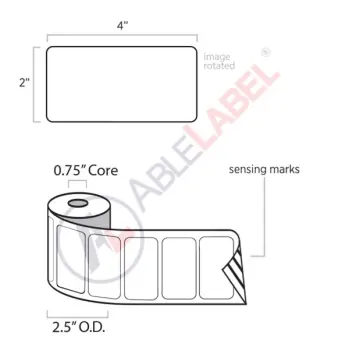 able-label-4-by-2-white-label-with-sensing-mark-wound-on-2-point-6-inch-outside-diameter-by-3-quarter-inch-core