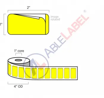 able-label-2-by-1-flood-yellow-piggyback-label-wound-on-1-inch-core