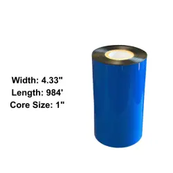 4.33” x 984' Black Economy Wax Ribbon for Zebra Printer