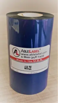 able-label-4-inch-black-wax-coated-side-out-zebra-compatible-ribbon