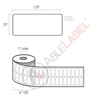 able-label-1-and-3-quarter-by-3-quarter-2-up-white-label-wound-on-1-inch-core