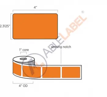 able-label-2-point-3-by-4-DYMO®-compatible-flood-orange-direct-thermal-label
