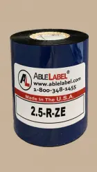 2.52” x 984' Black Wax Ribbon for Zebra Printer