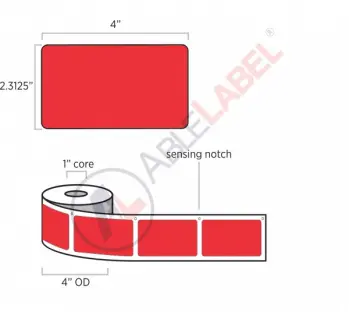 able-label-2-point-3-by-4-DYMO&reg;-compatible-flood-red-direct-thermal-label