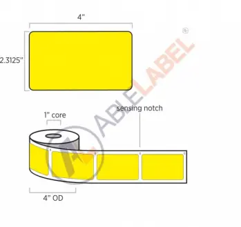able-label-2-point-3-by-4-DYMO®-compatible-flood-yellow-direct-thermal-label