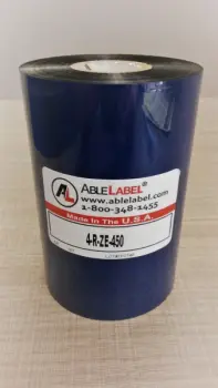 able-label-4-inch-black-wax-4-fifty-meters-coated-side-out-zebra-compatible-ribbon