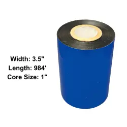 3.5” x 984' Black Wax Ribbon for Zebra Printer