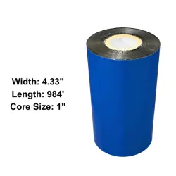 4.33” x 984' Black Wax/Resin Ribbon for Zebra Printer