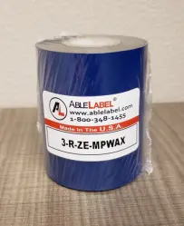 3.15” x 984' Black Economy Wax Ribbon for Zebra Printer