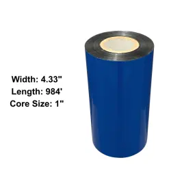 4.33” x 984' Black Resin Ribbon for Zebra Printer