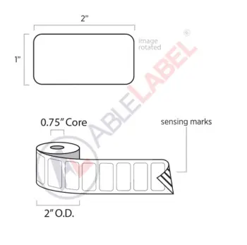 able-label-2-by-1-white-label-with-sensing-mark-wound-on-2-inch-outside-diameter-by-3-quarter-inch-core