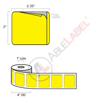 able-label-2-and-a-quarter-by-2-flood-yellow-piggyback-label-wound-on-1-inch-core