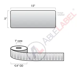 able-label-1-and-a-half-by-half-matte-chrome-silver-polyester-label-1-inch-core