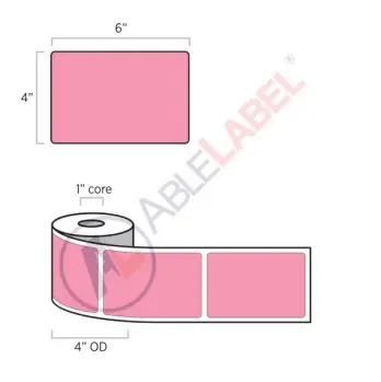 able-label-4-by-6-flood-pink-label-wound-on-4-inch-outside-diameter-by-1-inch-core