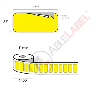 able-label-1-and-3-quarter-by-3-quarter-flood-yellow-piggyback-label-wound-on-1-inch-core