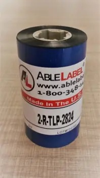 able-label-2-inch-black-wax-zebra-tlp-2824-compatible-coated-side-out-ribbon