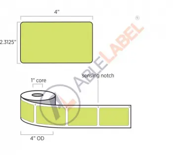 able-label-2-point-3-by-4-DYMO®-compatible-flood-lime-green-direct-thermal-label