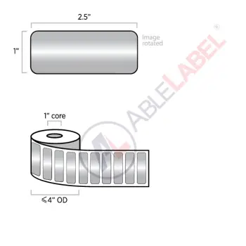 able-label-2-and-a-half-by-1-platinum-silver-polyester-label-with-heavy-coat-weight-adhesive-on-1-inch-core